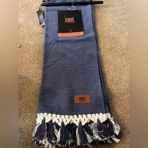 FRYE throw blanket - gorgeous denim blue color brand new with all tags attached
